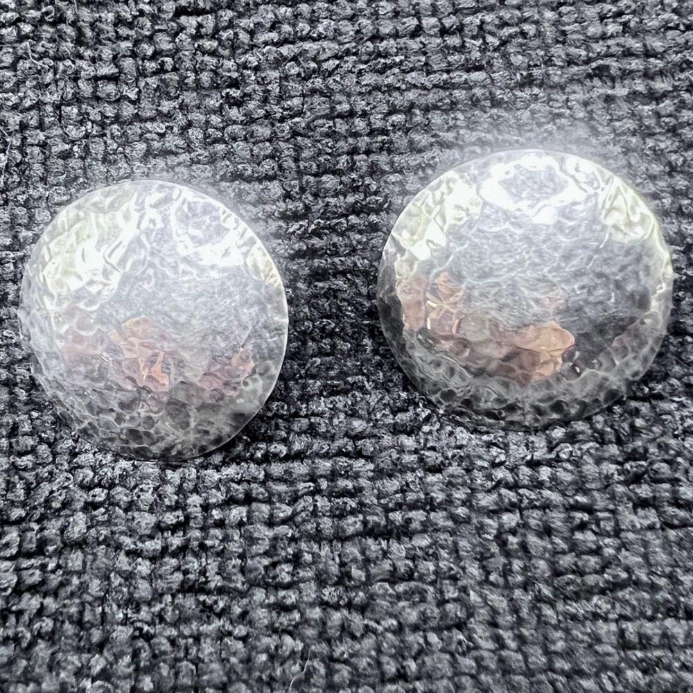 Vintage Sterling Silver Hammered Dome Button Post MCM‎ 4.5g 1" Southwestern
